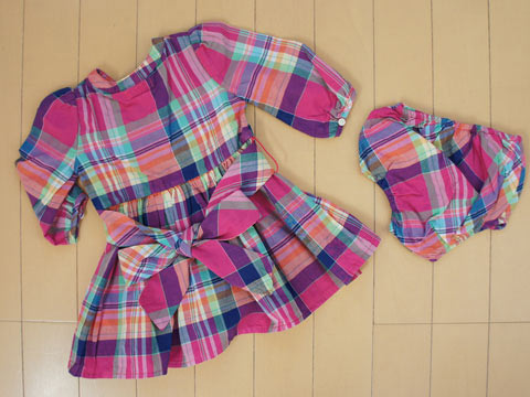 M ラルフローレン Ralph Lauren アウトレット 子供服 女の子 6m 70cm ベビー服 長袖 ワンピース マドラス チェック ピンク 紫 春 夏 3 ガールズ 女児 キッズ ベビー 中古 ユーズド リサイクル 古着 子ども服 こども Brocamarketing Com