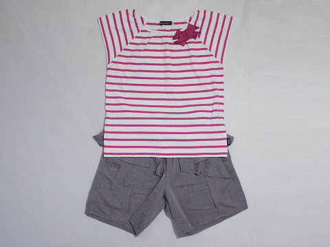 楽天市場 M ベベ Bebe アウトレット 子供服 女の子 140cm 半袖 Tシャツ ボーダー ピンク ショート パンツ グレー 2点 ズボン ボトムス 春 夏 4 セットアップ ガールズ 女児 キッズ ジュニア 中古 ユーズド 古着 子ども服 子供服マナマナ キッズ ベビー服