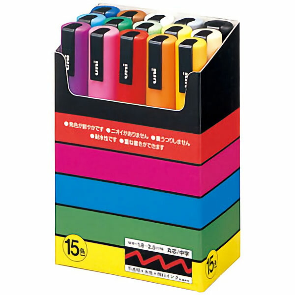 楽天市場】三菱ユニ 水性 ポスカ 中字 8色 PC5M-8C(筆記線1．8〜2