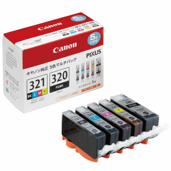 キャノン　ＢＣＩ－３２１＋３２０／５ＭＰ3333B001 インクジェットプリンタ用カートリッジ PIXUSiP3600 iP4600 iP4700 MP540 MP550 MP560 MP620 MP630 MP640 MP980 MP990 MX860 MX870 4960999626789