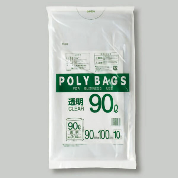 ポリバッグ９０Ｌ透明（３００枚）Ｐ９５