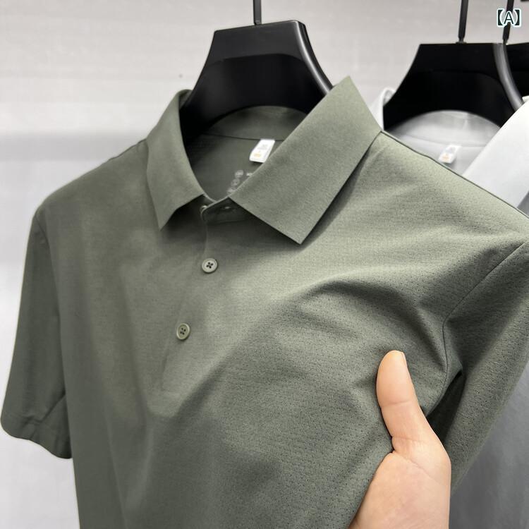 30 秋 アウトドア スポーツ ポロシャツ 紫外線対策 ステッチ 中年 男性 夏 半袖 Tシャツ