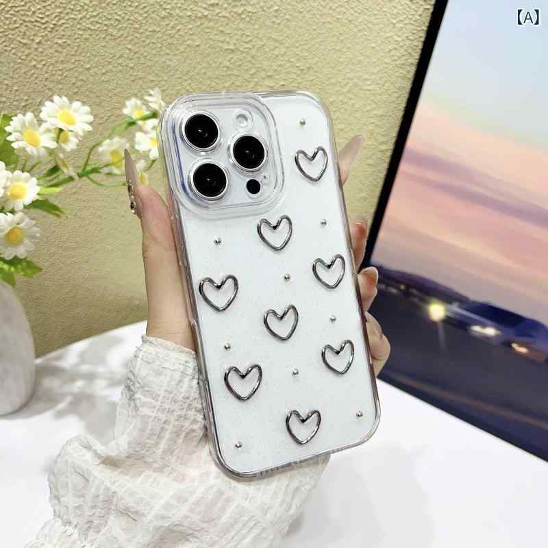 iPhone 16 / Apple 15 ProMax 14 13 相応う エポキシ 脂製 ハート型型 シュロの葉 ケイ素樹脂製 ホンブルグ帽 容れもの 立体 感 あり