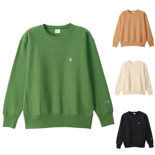 CHAMPION [チャンピオン] REVERSE WEAVE CREWNECK SWEAT [OLIVE,CAMEL,SAND BEIGE,BLACK] リバースウィーブクルーネックスエット (オリーブ、キャメル、サンドベージュ、ブラック) C3-C017 BAA｜MandA