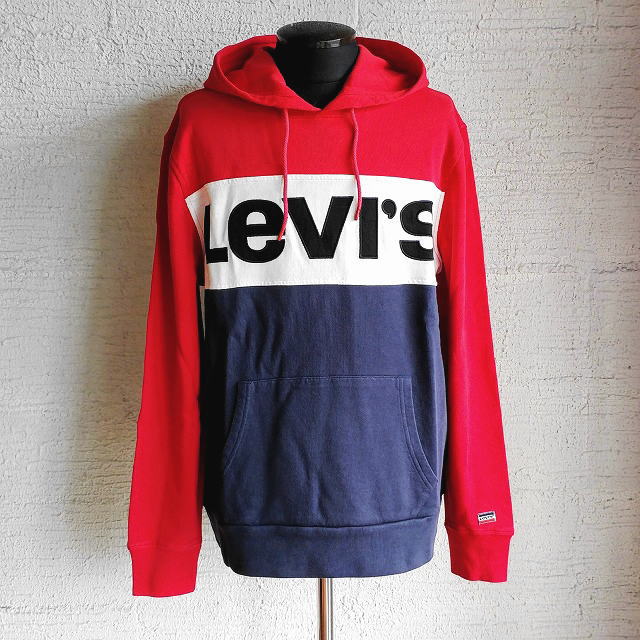 levis hoodie red white blue