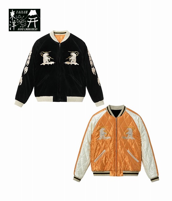 TAILOR TOYO [テーラー東洋] Late 1950s Style Velveteen Souvenir Jacket &ldquo;POLAR BEAR&rdquo; &times; &ldquo;ALASKA MAP&rdquo; (BLACK) 1950年代中期 別珍スーベニアジャケット "シロクマ ホッキョクグマ" &times; "アラスカマップ" (ブラック) アラスカジャン BEA｜MandA