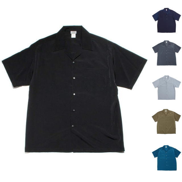 CALTOP [キャルトップ] OPEN COLLAR SHORTオープンカラーシャツ (ブラック、ネイビー、チャコール、グレー、ベージュ、セージブルー) BCA