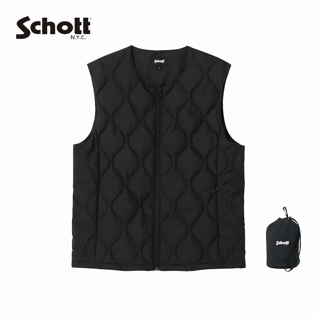 百貨店大売り出し人並み外れた通貨価値!!SALE!! Schott xTAION [打つことxタイオン] INNER DOWN VEST (BLACK) インナーダウンベスト (黒いこと) 782-5253002 BEA