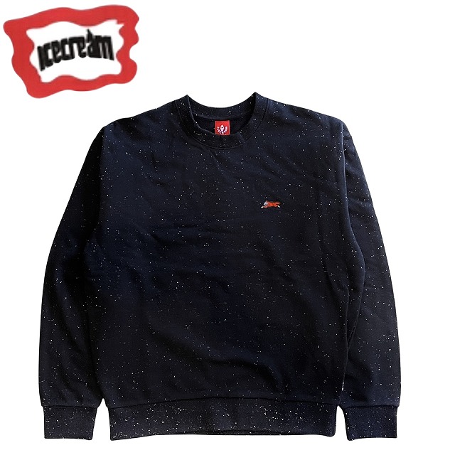 ICECREAM [アイスクリーム] SPEC SWEAT SHIRT [BLACK SPECKLED] スペックスウェットシャツ (ブラックスペックルド) 441-6305 BDA｜MandA