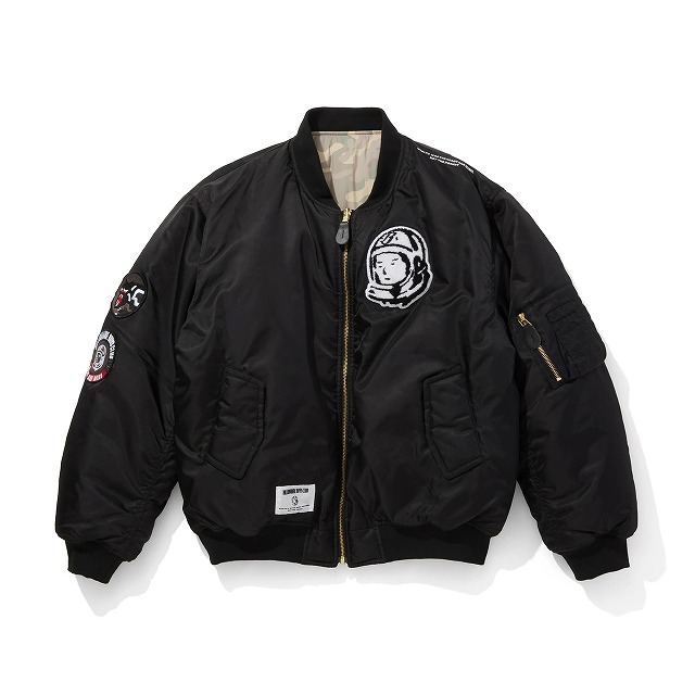 BILLIONAIRE BOYS CLUB [ビリオネアボーイズクラブ ] Reversible Nylon Ma-1 [BLACK / CAMO] リバーシブルナイロン MA-1 (黒いこと / 家鴨) 紋章 化けの皮柄 BBCJP261X001-01 BFS
