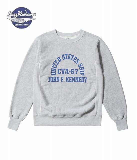 BUZZ RICKSON'S [バズリクソンズ] HORIZONTAL KNITTING SWEAT SHIRT “CVA-67 J.F. KENNEDY” ホリゾンタル・ニッティング スウェットシャツ\