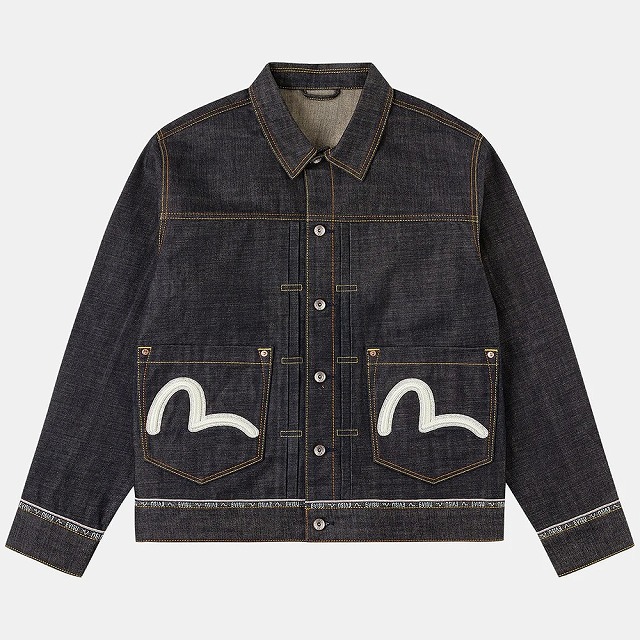 EVISU (エヴィス) ロゴタイプ鴎刺しゅう ジーンズ上衣 プレミアムセルビッジデニム (INDIGO / インディゴ) 2ESHTM6DJ1001 BFS コート・ジャケット-メンズファッション
