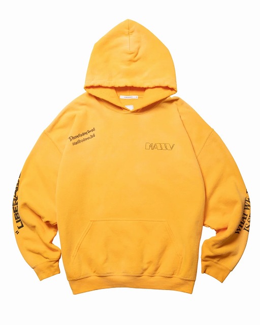 百貨店大売り出し人並み外れた通貨価値!!SALE!! Liberaiders(リベレイダース) HANDWRITING PRINT HOODIE (YELLOW) ハンドライティングプリントフーディ (黄色) 773112503 BEA