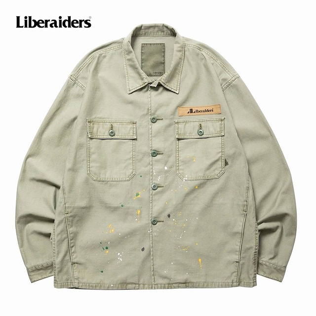 Liberaiders(リベレイダース) PAINT SPLATTER BDU SHIRT (OLIVE) ペイントスプラッターBDUシャツ (オリーブ) 771022503 BEA