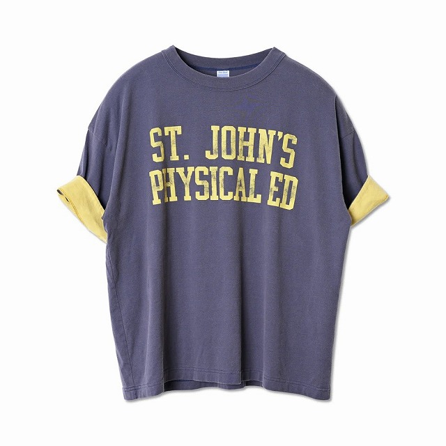 UNISON SPECIAL (ユニゾンスペシャル) FAKE REVERSIBLE TEE "JOHNS!" (CHACOAL) フェイクリバーシブルＴシャツ "JOHNS" (チャコール) US011-037 BFS｜MandA