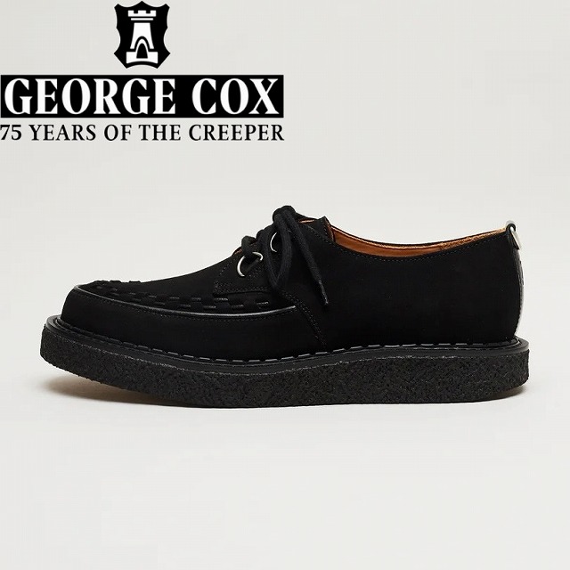 GEORGE COX (ジョージコックス) HATTON (BLACK SUEDE) ハットン (ブラックスエード) レザー ラバーソール 03-001-D-090 BFS｜MandA