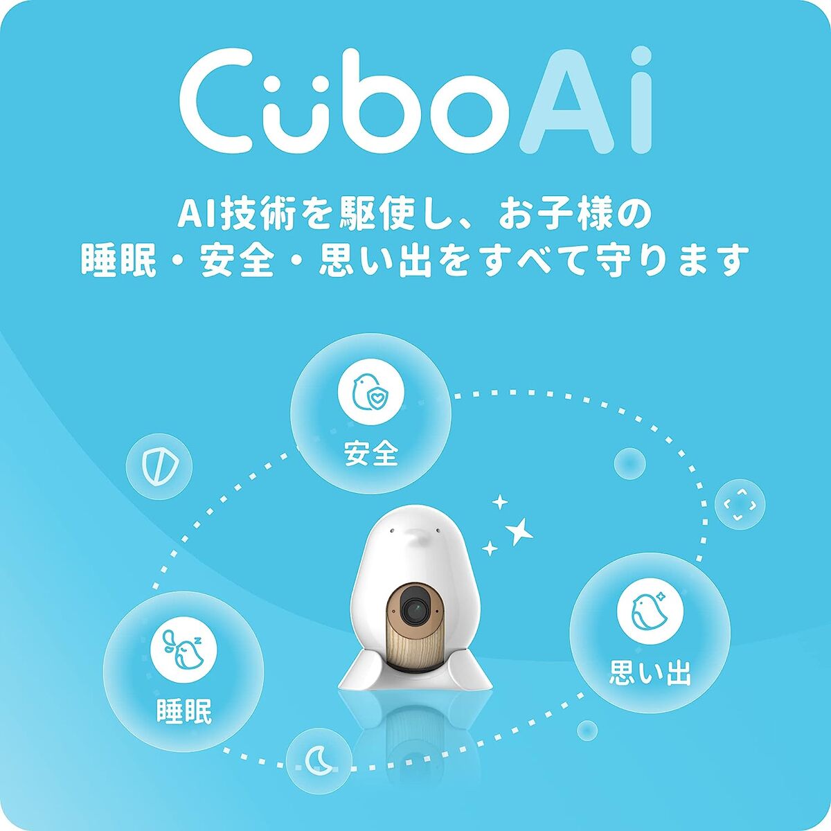 Cubo Ai Plus スマートベビーモニター 赤ちゃん 見守りカメラ 睡眠 安全 顔認識 カバー防止 寝返り アラート rt210