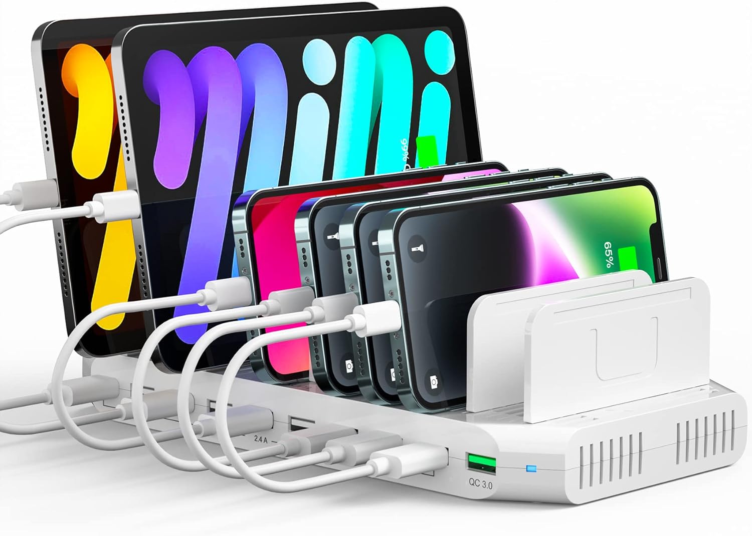 Alxum USB申し受けるステイション 60W 10界面IPad 申し受ける照明ランプ rt452