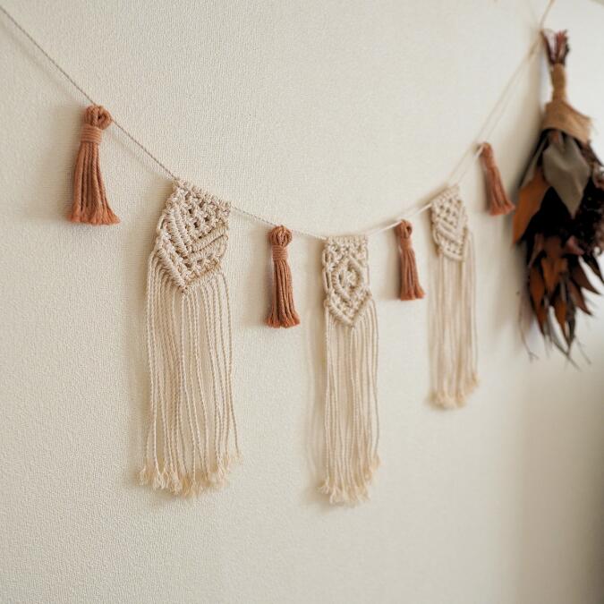 選べるカラー】【マクラメタペストリーガーランド】【タッセル8カラー