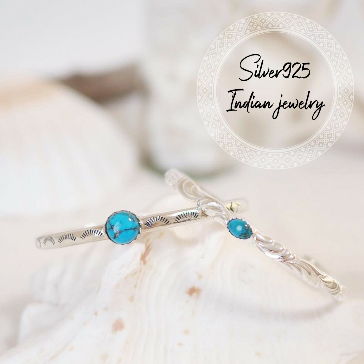 楽天市場】＜15mm幅＞ターコイズバングル アポロ シルバーバングル 925