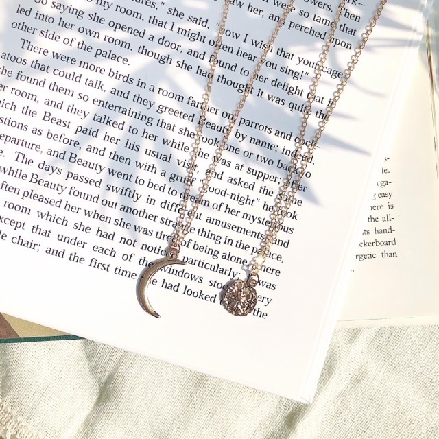 楽天市場 ムーン サンドダラーネックレス 月モチーフ 月ネックレス 貝殻ネックレス シェルネックレス タコノマクラ シェルアクセサリー ボヘミアンネックレス ムーンネックレス 西海岸 Manatula