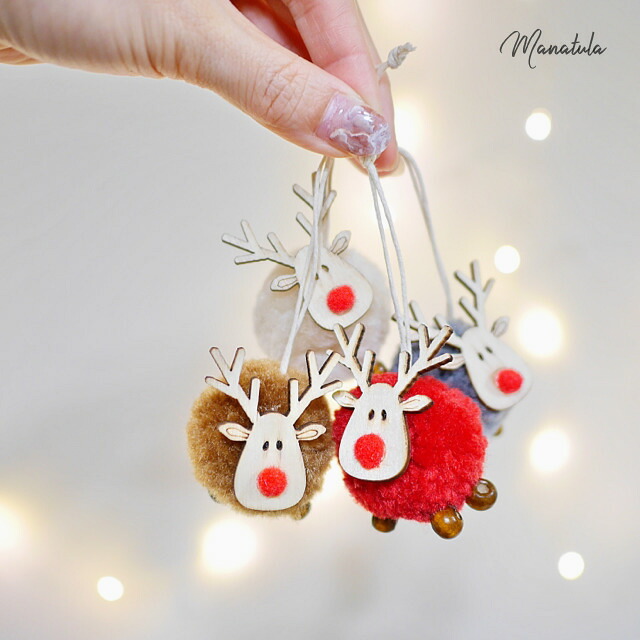もこもこトナカイオーナメント/4color】 クリスマスインテリア