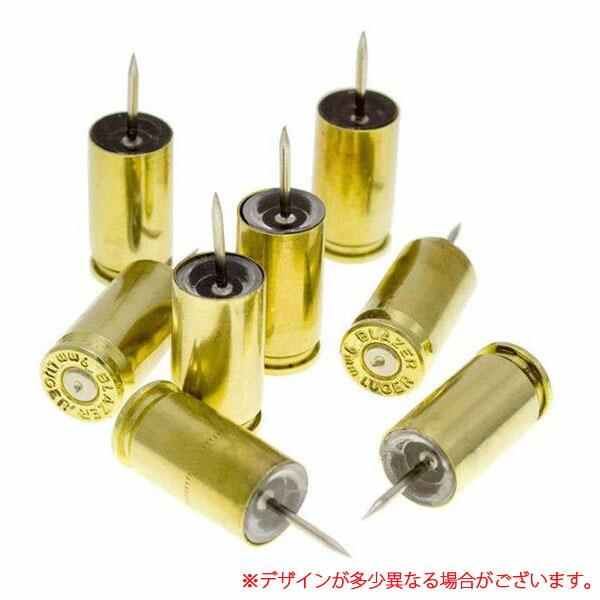楽天市場 インテリア 雑貨 アメリカ製 9mm バレット プッシュピン 8個入 実弾 空薬莢 画鋲 画びょう Mancave マンケイブ