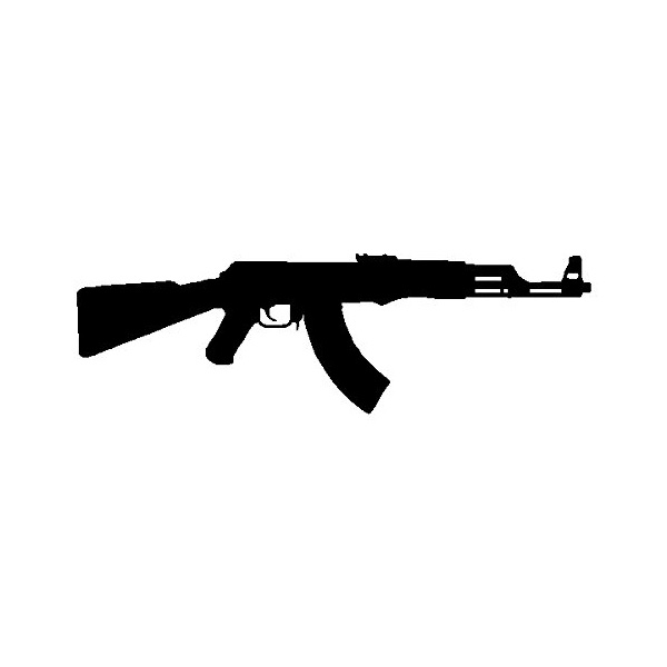 楽天市場 Ak47 アサルトライフル シルエットステッカー ブラック アーミー ミリタリー 銃 カーステッカー シール Mancave マンケイブ