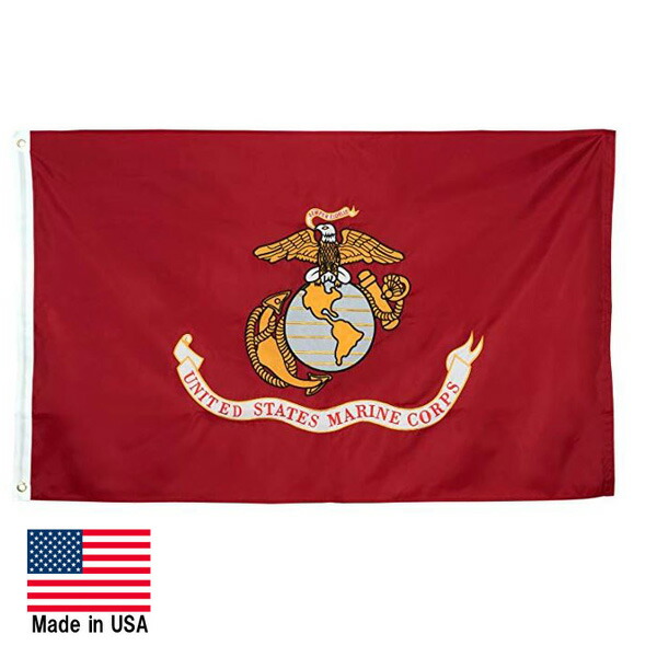 【フラッグ】アメリカ海兵隊マリーン USMC US Marine Corps Flag 60cm×91cm メイドインUSA【刺繍 旗 米軍 米国製 雑貨 インテリア】