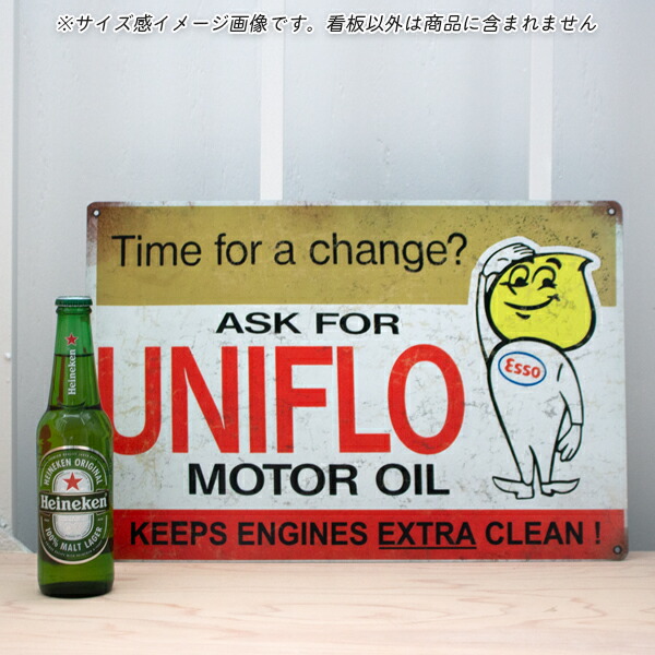 50％OFF】 エッソESSO UNIFLO 《4》レトロ ブリキ 看板 ☻