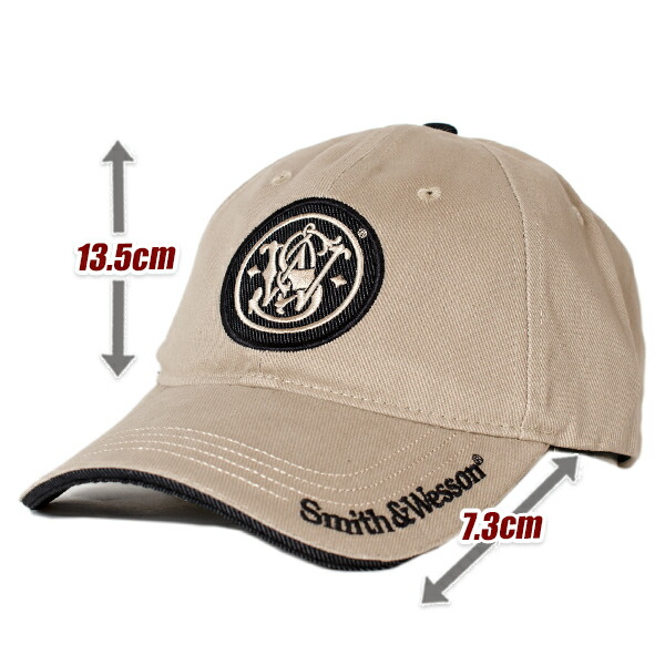 スミス ウェッソン メンズ ロゴエンブレム Smith キャップ キャップ ダーティーハリーの44マグナムでおなじみ米国の拳銃メーカー スミス ウェッソンのキャップ カーキベージュ メンズ帽子 Wesson ストラップバックキャップ 刺繍 コットン100 帽子 野球帽