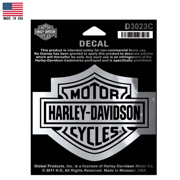 楽天市場 ハーレーダビッドソン ステッカー バー シールド ロゴ デカール クローム 10cm 8cm Harley Davidson 雑貨 シール バイク バイカー メイドインusa Mancave マンケイブ