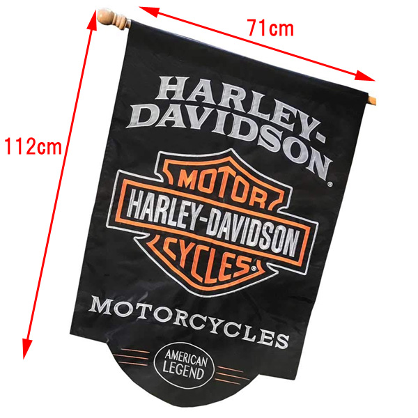 ハーレーダビッドソン 旗 棒 シールド ロゴタイプライター American Legend エンブロイダリータイプ 112cm 71cm Harley Davidson 信号旗 粉飾 モーターバイク バイカー ネグロイド 紅蜜柑 旗竿は所属しおしゃまん Cannes Encheres Com