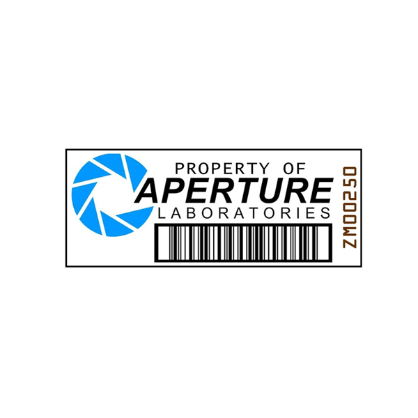 楽天市場 Aperture Laboratories アセットタグ風 ロゴ ステッカー 約2cm 約5cm シール デカール ゲーム Portal Mancave マンケイブ
