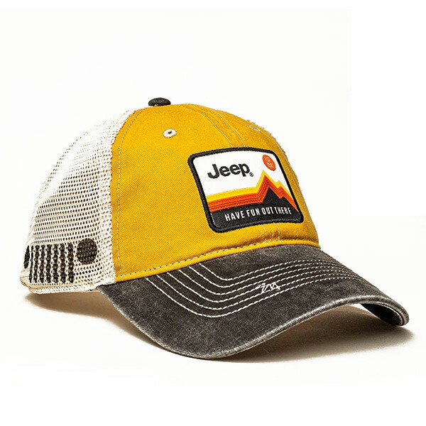 ジープ Jeep HAVE FUN OUT THERE メッシュキャップ イエロー ■ 帽子 野球帽 ヴィンテージ調 メンズ 車 7,970円