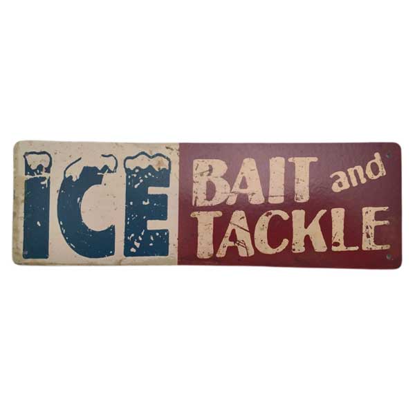 【楽天市場】メタルベースサイン "Ice Bait and Tackle" ビンテージ調 看板 縦9.5cm×横28.5cm 釣り つり