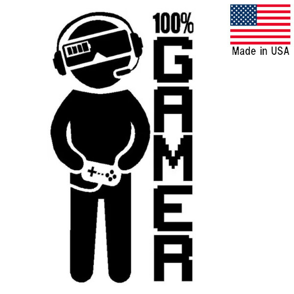 【楽天市場】ステッカー 100 GAMER ゲーマー 切り抜きデカール 縦42cm×横21cm ブラック アメリカ製 カッティングステッカー