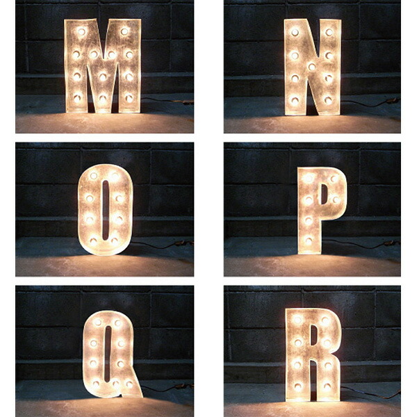 楽天市場】アルファベットサイン/ブリキ立体文字看板(電球付き) LOVE