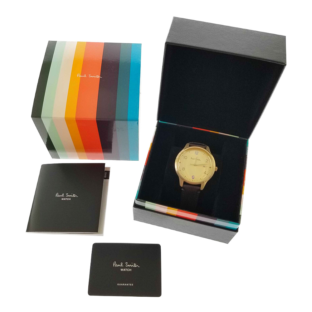 中古 美品 Paul Smith ポールスミス The City アナログ クオーツ 電池式 メンズ 品番 2510 T サイズ 下記参照 カラー ブラウン 時計 万代net店 Mozago Com