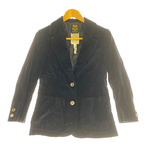 100 本物保証 中古 メンズ Celine 90 S Velor Tailored Jacket セリーヌ ベロア テーラードジャケット ロングスリーブ 長袖 アウター ブランド サイズ 36 カラー Navy 万代net店 万代net店 大流行中 Crystalgalleryva Com