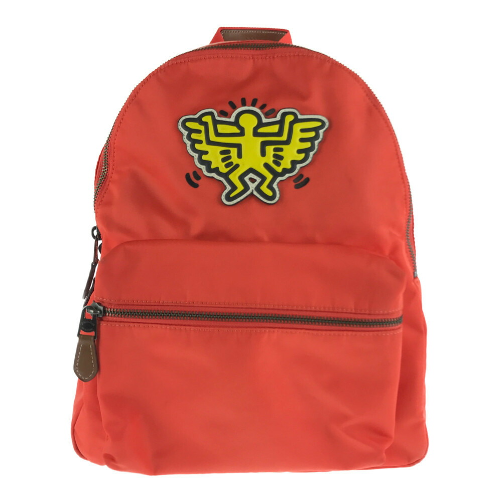 最も優遇 中古 メンズ レディース Coach Keith Haring Nylon Backpack F コーチ キースヘリング コラボ ナイロンバックパック リュック カバン サイズ 約38 30 12cm カラー Orange 万代net店 万代net店 高質で安価 Werther Com Br