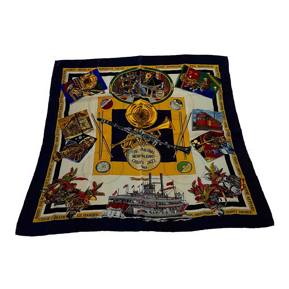 中古 メンズ レディース Hermes The Original New Orleans Creole Jazz Carre90 Scarf エルメス ニューオリンズ オリジナルクレオールジャズ カレ90 スカーフ ハイブランド サイズ 下記参照 カラー マルチカラー 万代net店 Mozago Com