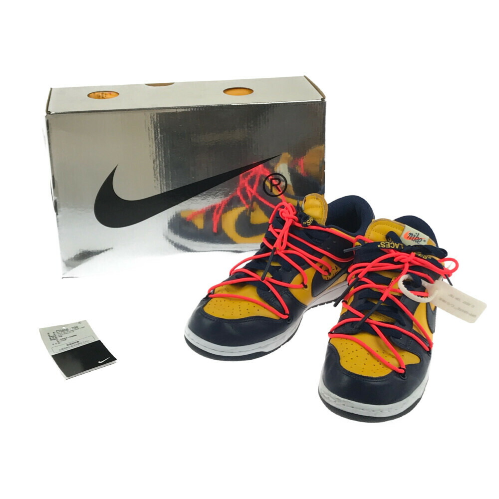 中古 メンズ Nike Off White Virgil Abloh Dunk Low Lthr Ow Ct0856 700 ナイキ オフホワイト ヴァージル アブロー コラボ ダンク ロー レザー スニーカー サイズ 27cm Us 9 カラー University Gold Midnight Navy 万代net店 Francophile Dk