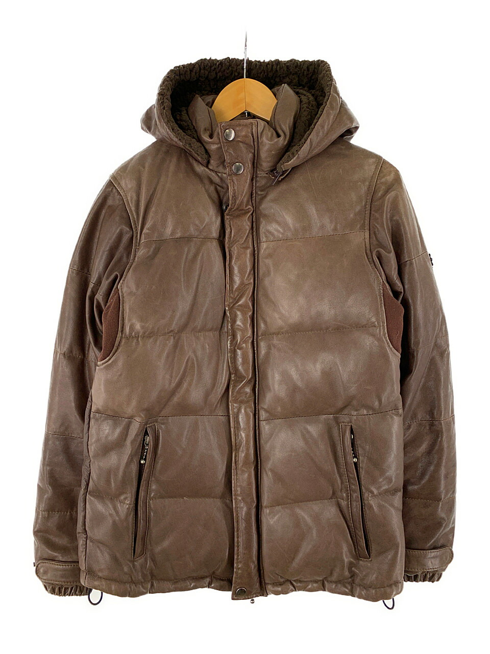 正規品 中古 メンズ Glamb グラム レザー ダウン ジャケット Down Jacket アウター サイズ 3 カラー ブラウン 万代net店 50 Off 503 Sv