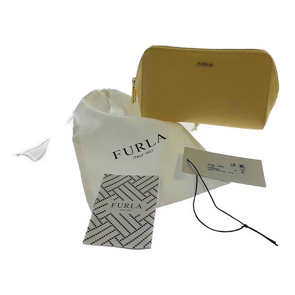 楽天市場 中古 レディース Furla Extra Cosmetic Pouch フルラ エレクトラ 化粧ポーチ コスメポーチ ハイブランド サイズ 下記参照 カラー Yellow 万代net店 万代net店