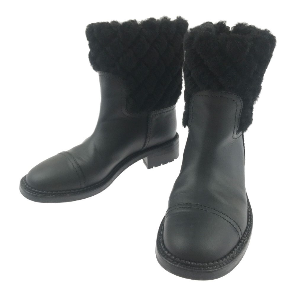 中古 レディース Chanel Boa Zip Boots G シャネル ココマーク ボア ジップブーツ 靴 サイズ 36 カラー ブラック 万代net店 Mozago Com
