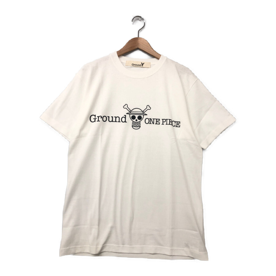 美中古品 メンズ Ground Y グラウンド ワイ Onepiece Tee ワンピース コラボ Tシャツ 半袖 サイズ 4 カラー ホワイト 白 万代net店 Francophile Dk