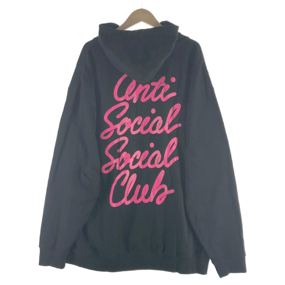 中古 メンズ Anti Social Social Club アンチソーシャルソーシャルクラブ Logo Zip Hoody ロゴジップパーカー 品番 Ss4500zp サイズ表記 Xl カラー Black ブラック 黒 septicin Com