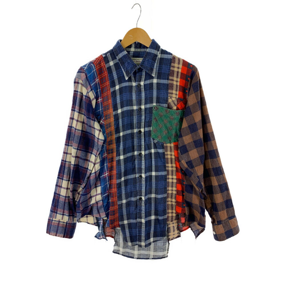 中古 メンズ Rebuild By Needles リビルト バイ ニードルズ 再構築チェックシャツ リメイクシャツ トップス シャツ 長袖 清水慶三 Nepenthes ネペンテス Needles ニードルズ サイズ S カラー ネイビー 紺 ブルー 青 グリーン 緑 万代net店 Daicelssa Az Com