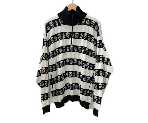 中古 メンズ Hysteric Glamour 021ns03 ヒステリックグラマー ニットセーター 総柄 サイズ L カラー Black White 万代net店 Indorerwamo Com